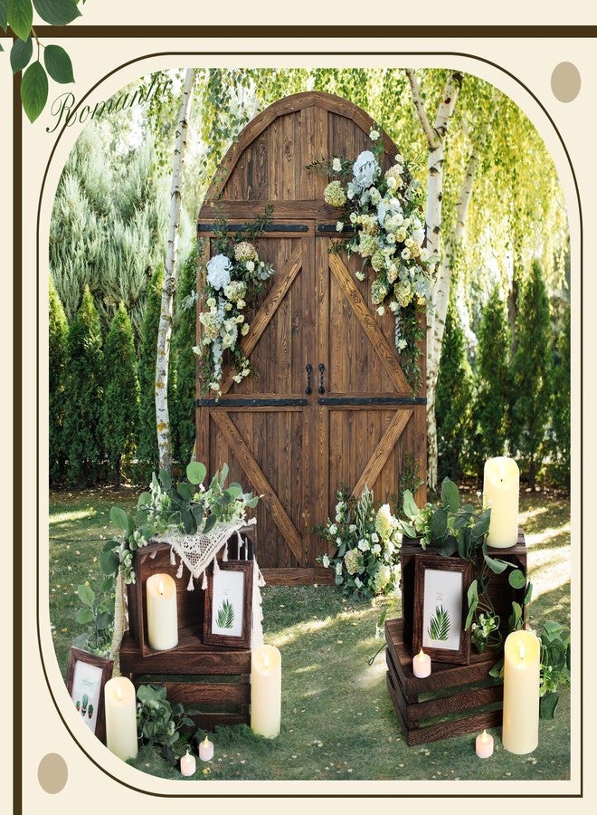 Yuntau 11 Pcs Rustic Nesting Wedding Decoration Sets, Christmas Rustic Farmhouse Decor Wood Crates for Display Decorative Box Storage Baskets Vintage Decor with Candles for Xmas Party Event(Brown) - Image 5